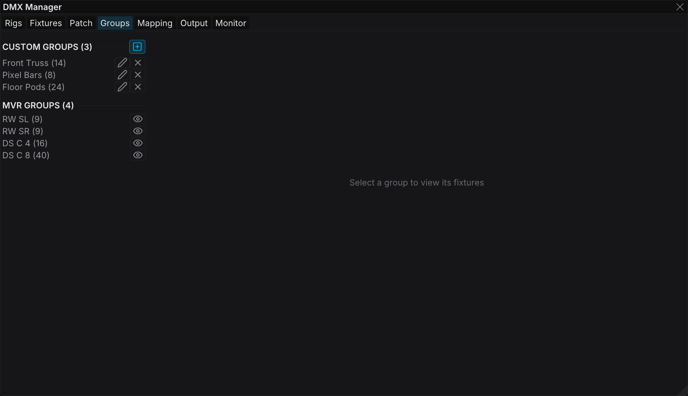 Groups tab