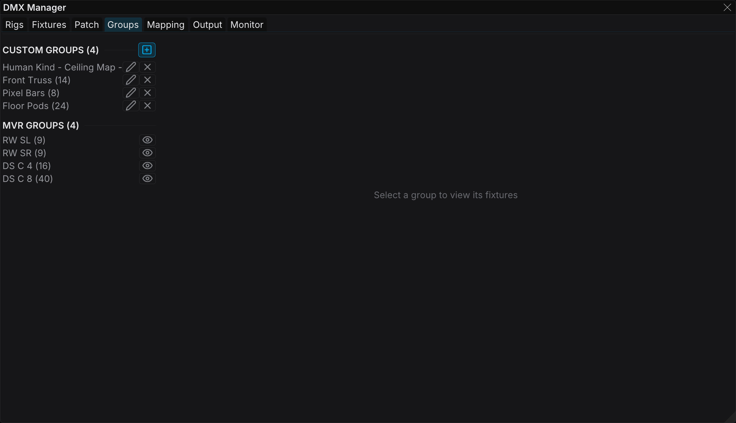 Groups tab
