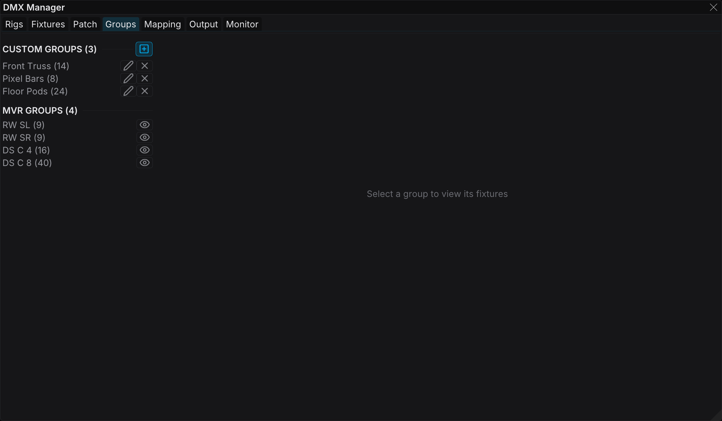 Groups tab
