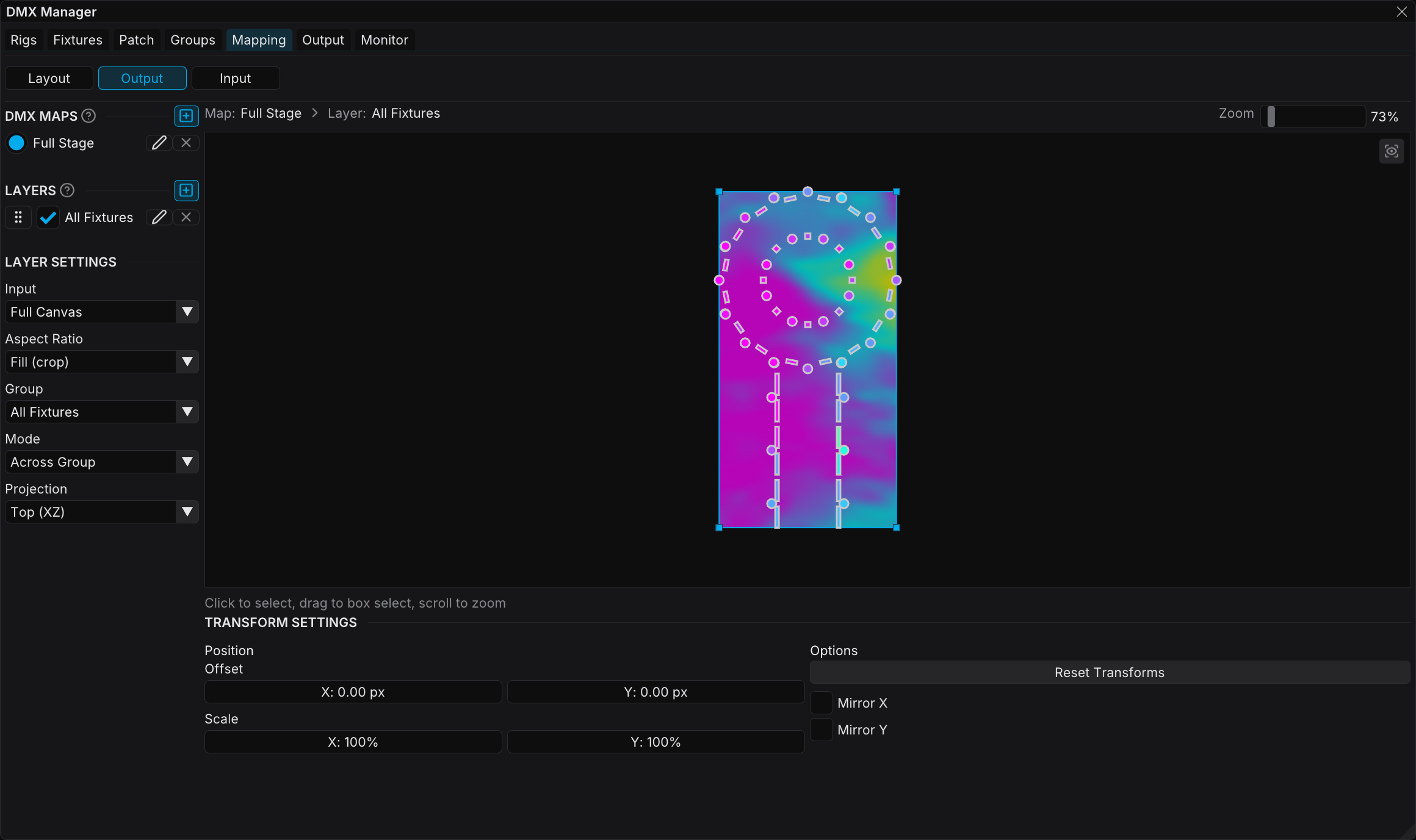 DMX Manager window