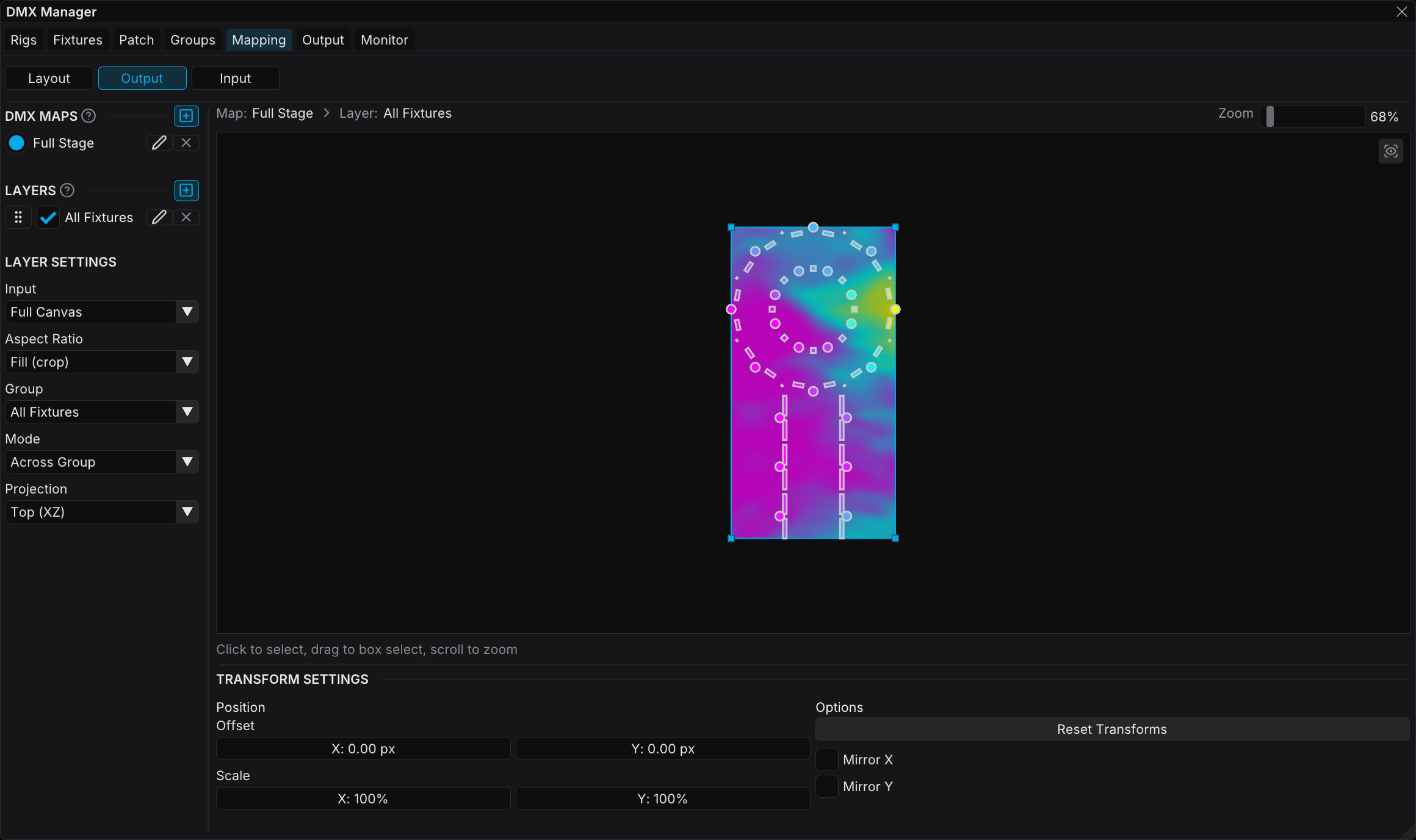 DMX Manager window