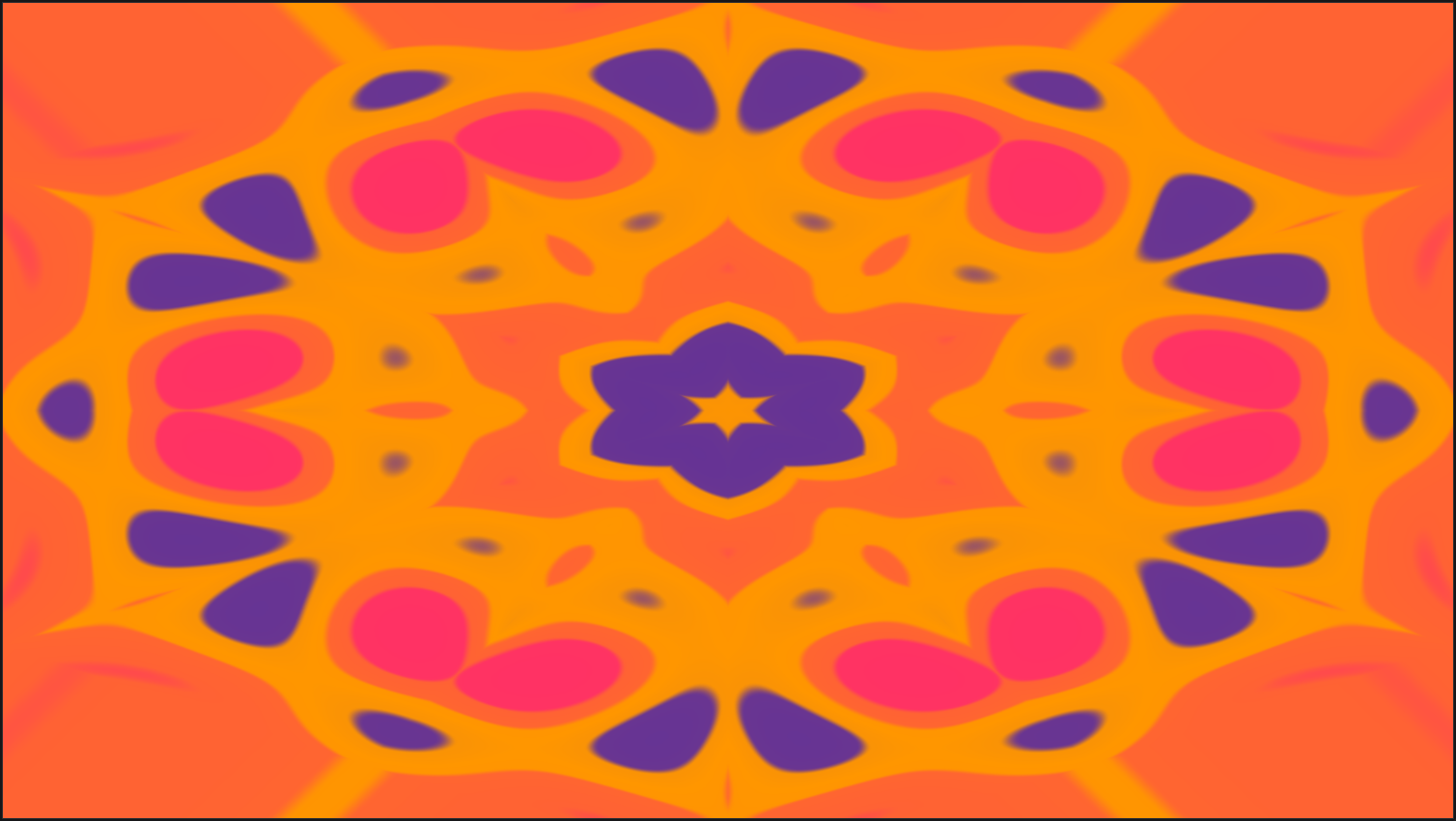 Output Preview with a Plasma source and Kaleidoscope applied, where the soft plasma bands fold into repeated radial segments