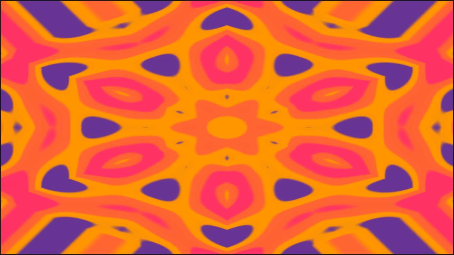 Output Preview with a Plasma source and Kaleidoscope applied, where the soft plasma bands fold into repeated radial segments