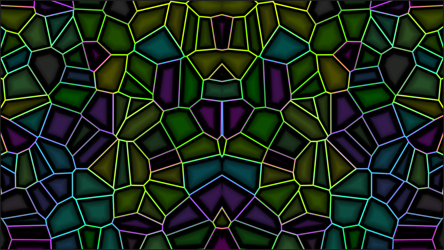 Output Preview with a Voronoi source and Mirror applied, where the cell pattern reflects across the mirror line