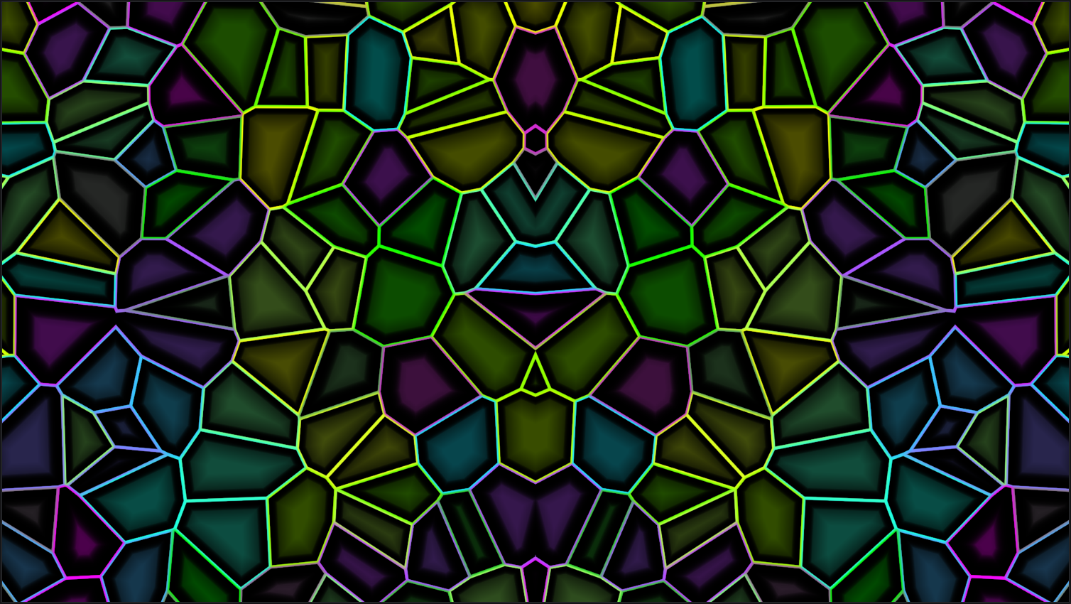 Output Preview with a Voronoi source and Mirror applied, where the cell pattern reflects across the mirror line
