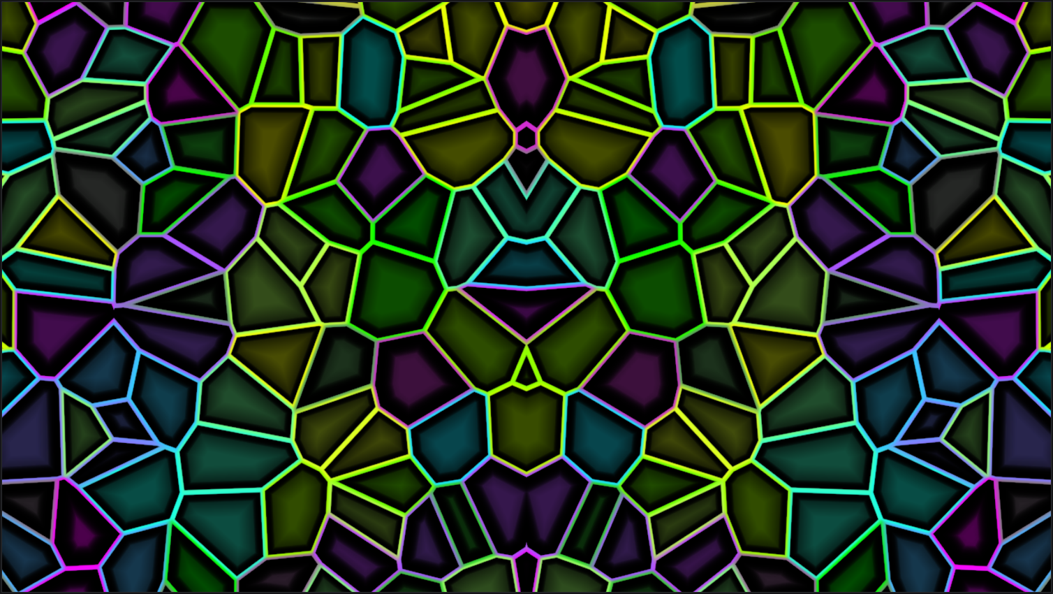 Output Preview with a Voronoi source and Mirror applied, where the cell pattern reflects across the mirror line